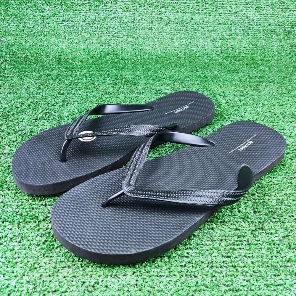 Old Navy Flip Flop Sandals Mens 12-13 Black Plant-Based Sustainable Casual Beach